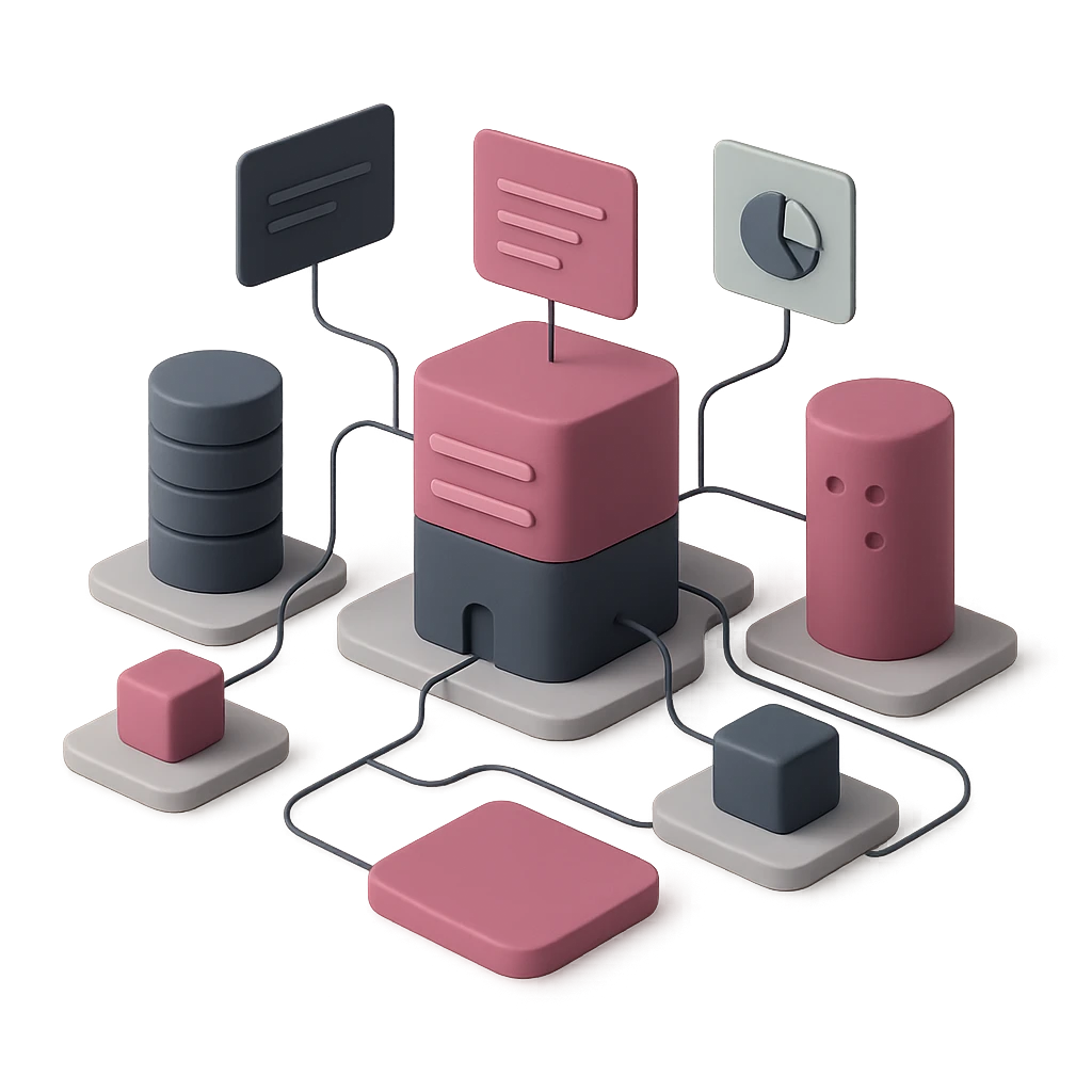 Isometric illustration of the connected wealth-management marketplace