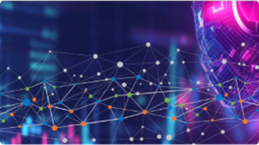 Abstract network of data points and connections